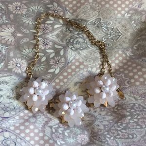 Pink beaded gold necklace